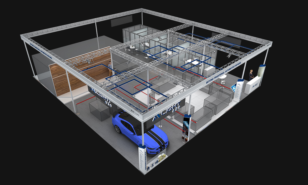 汽車展臺(tái)設(shè)計(jì)圖片的鳥瞰圖